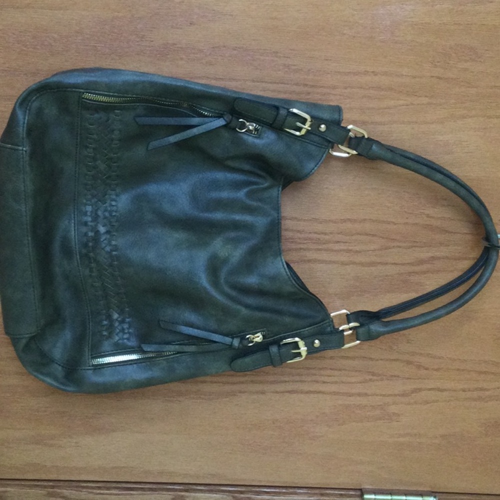 Variegated olive green large hobo bag Like new